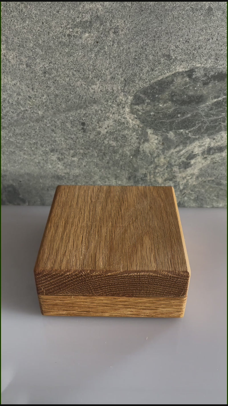 Silver Dice presented in oak case