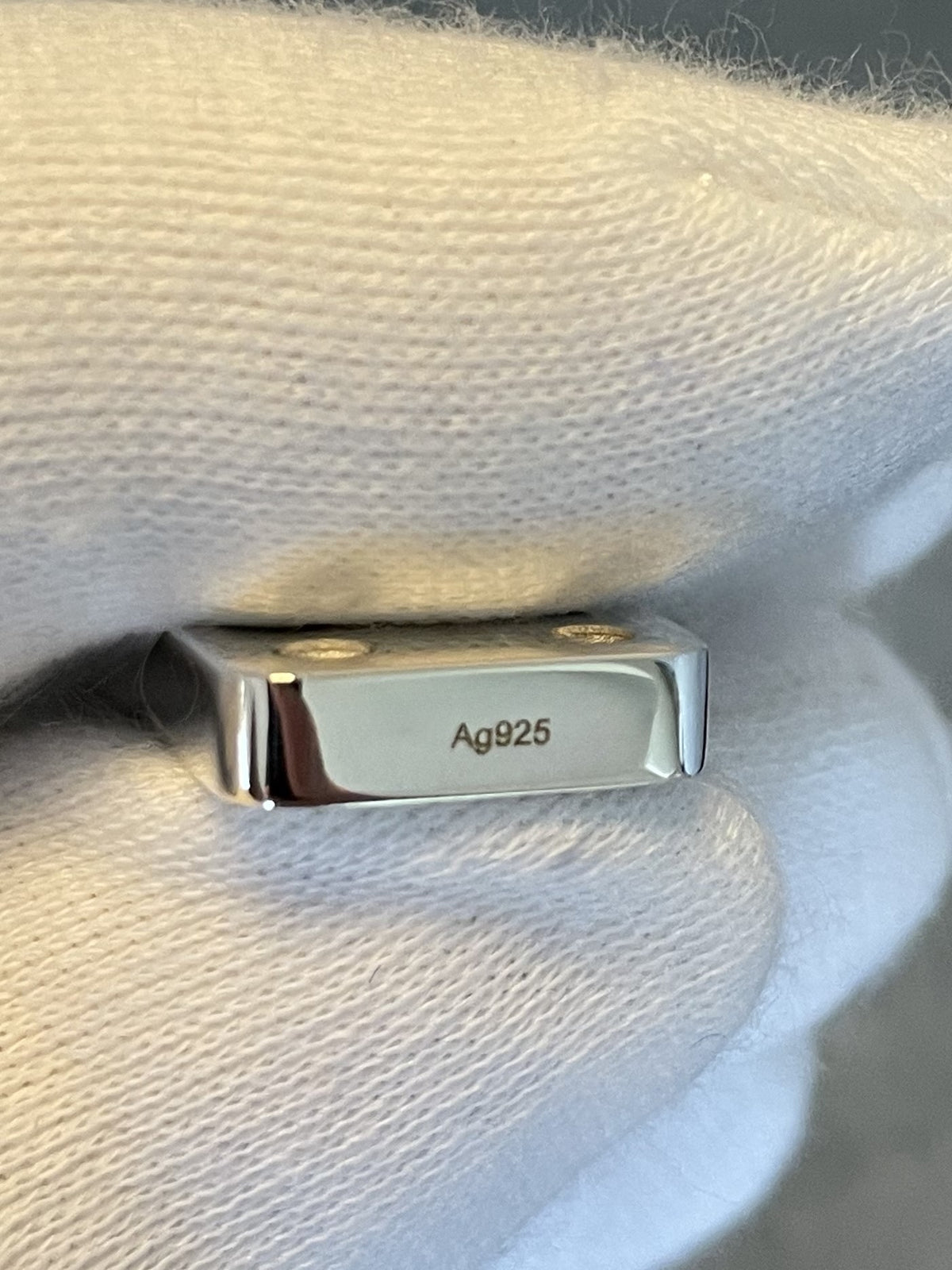 Domino Sterling Silver polished on hand hallmark - Dominostein Silber in der Hand