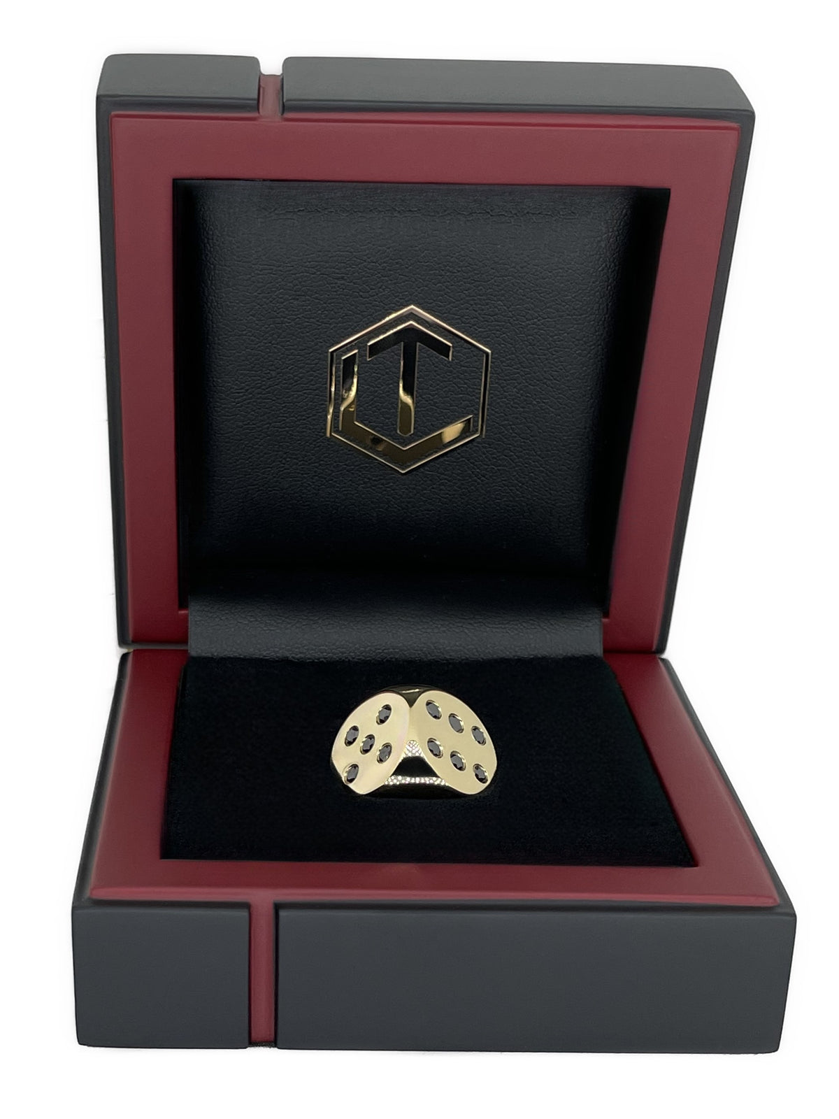 Gold Dice 18-Karat with Diamonds in Black Case - Goldwüfel mit Diamanten im schwarzen Etui