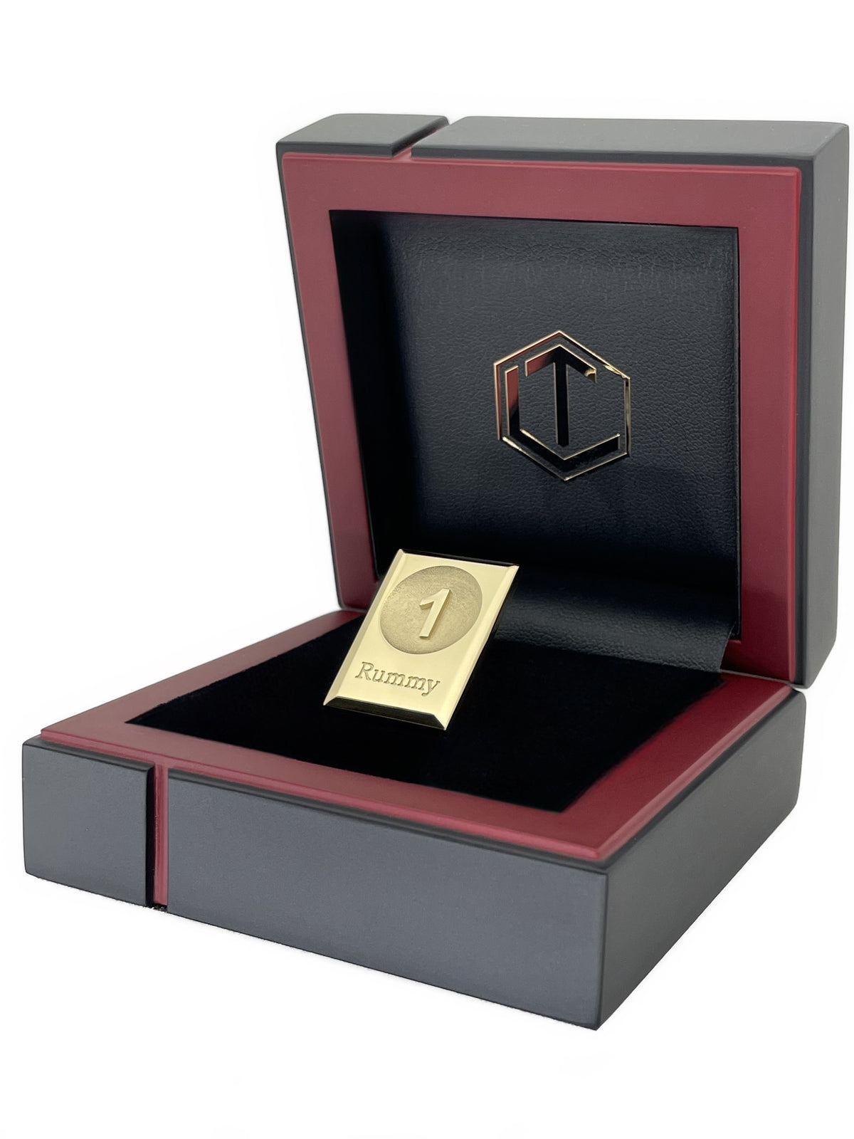 Rummy Tile 18-Karat Gold in Black Case - Rummystein 18 Karat Gold im Etui