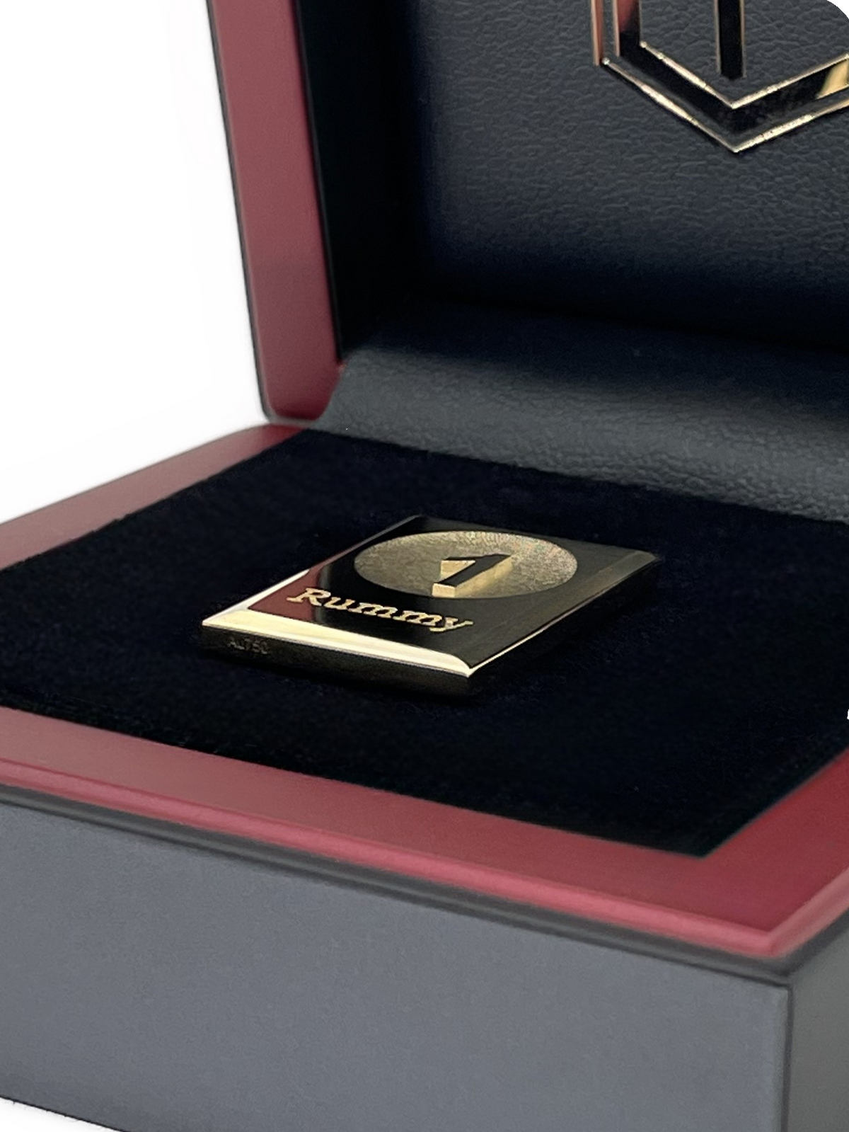 Rummy Tile 18-Karat Gold in Black Case - Rummystein aus Gold im Etui