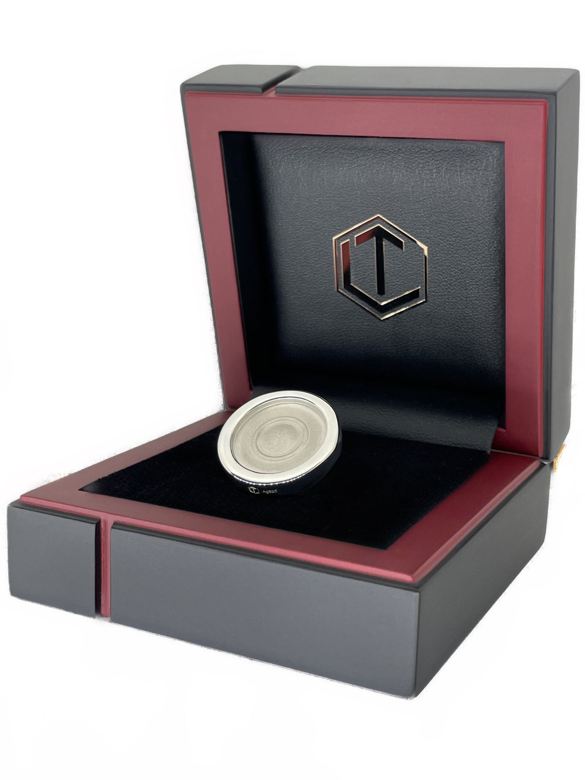 Sterling Silver Game Piece Solid in Black Case - Spielstein aus Silber im Etui